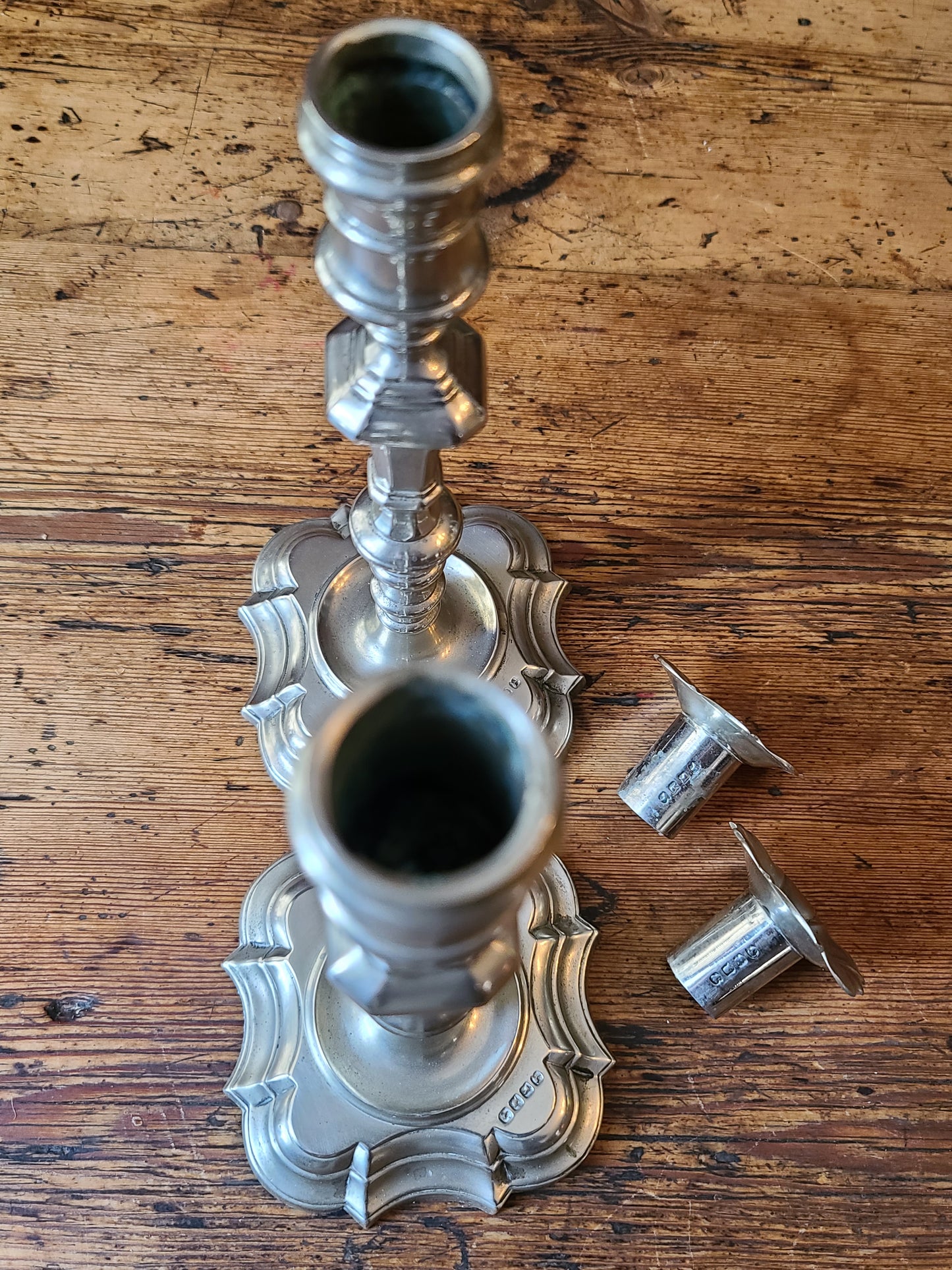 Queen Anne Paktong Candlesticks