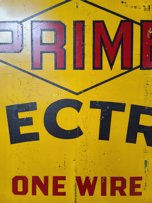 Large Lithographed Tin Electric Fence Sign