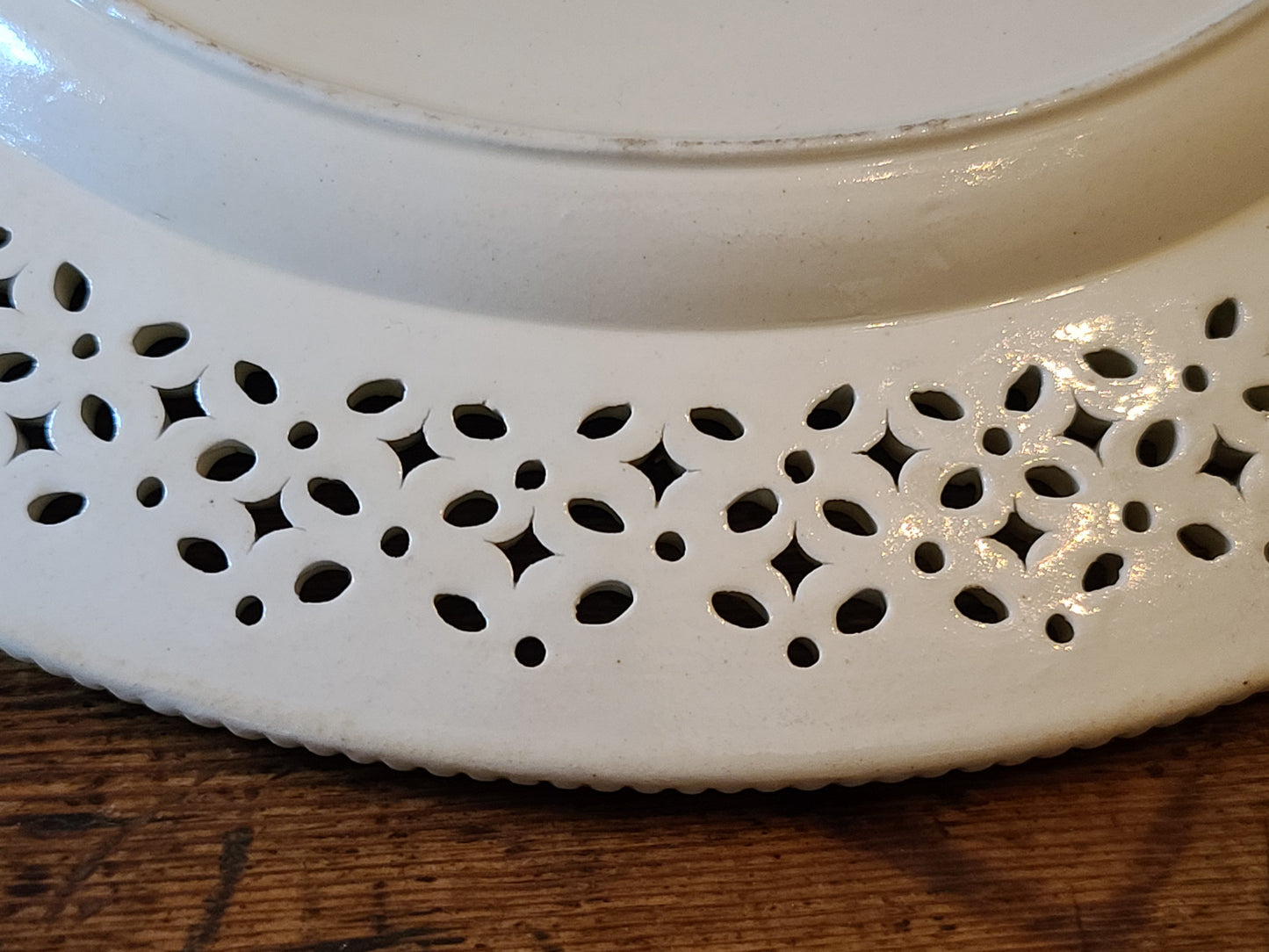 Late 18th Century Reticulated Creamware Plates-a Pair