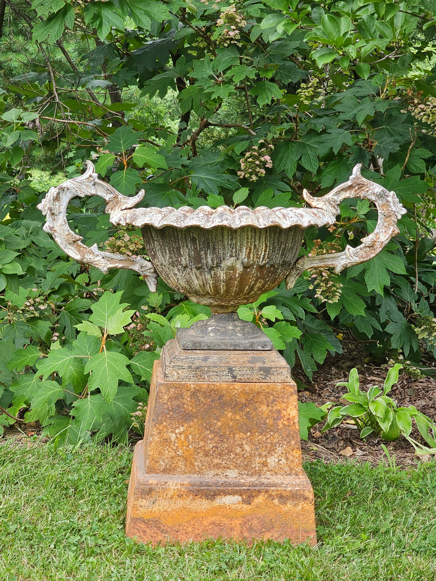 Cast Iron Victorian Garden Urns - A Pair