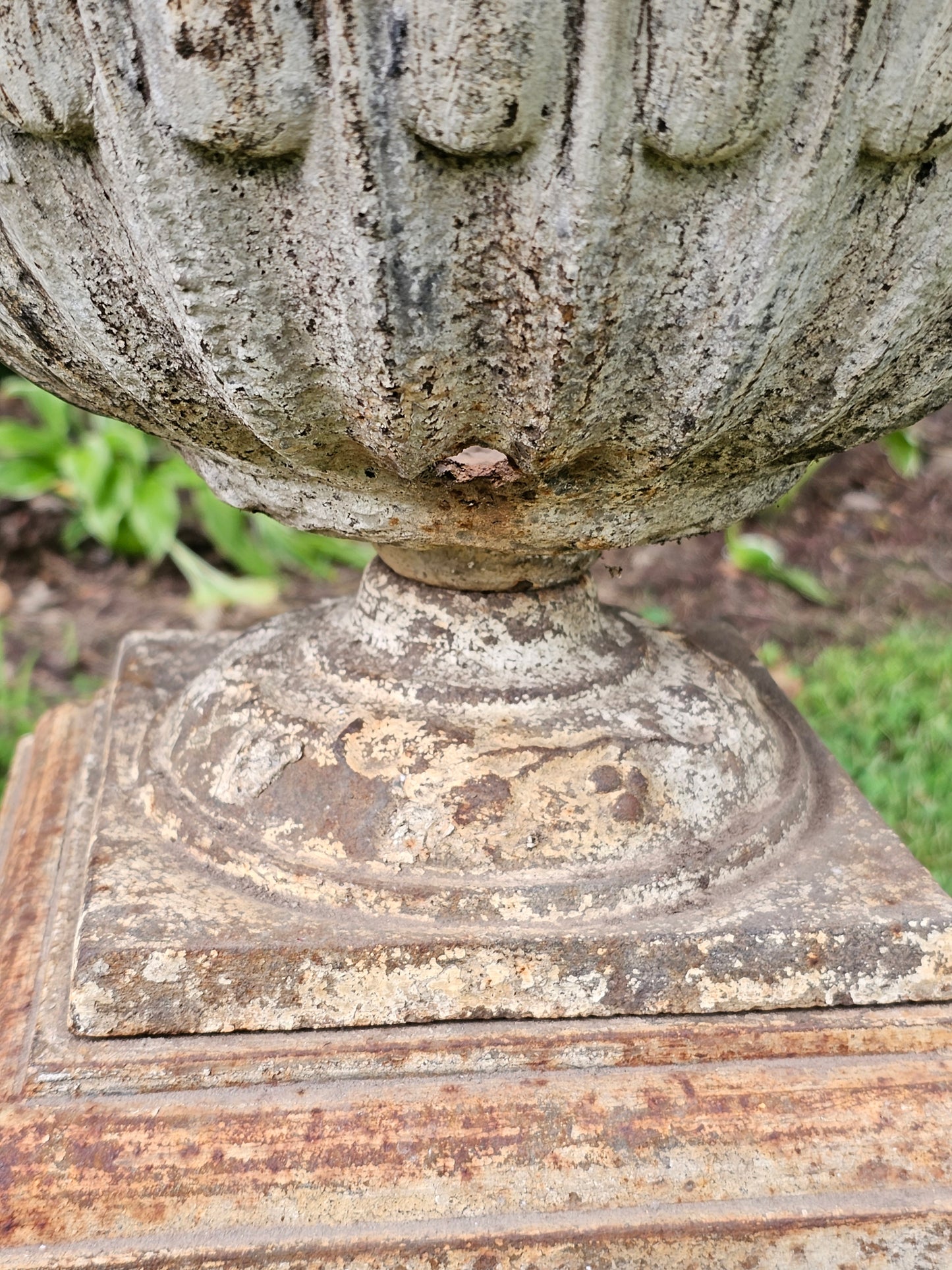 Cast Iron Victorian Garden Urns - A Pair