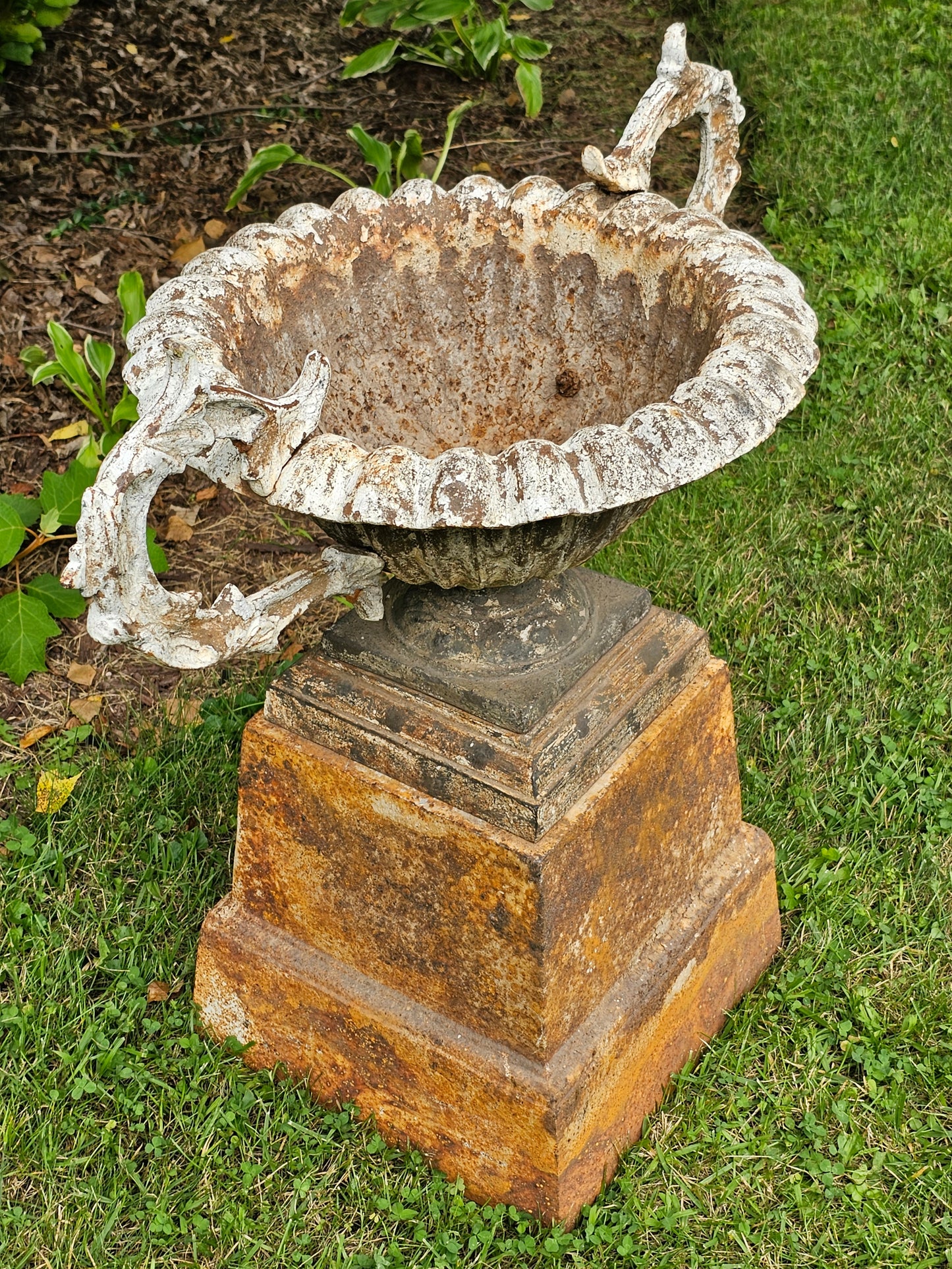 Cast Iron Victorian Garden Urns - A Pair