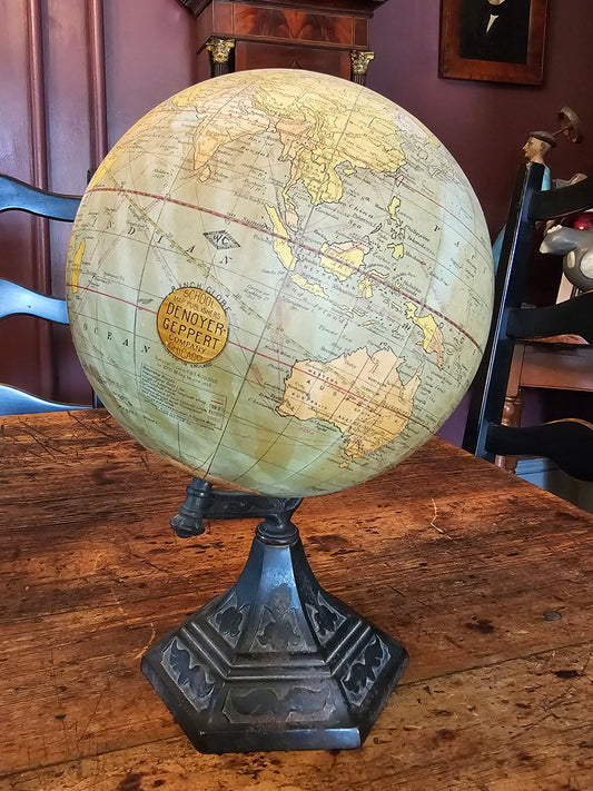 1930's Webber Costello 8" Globe On Cast Iron Stand