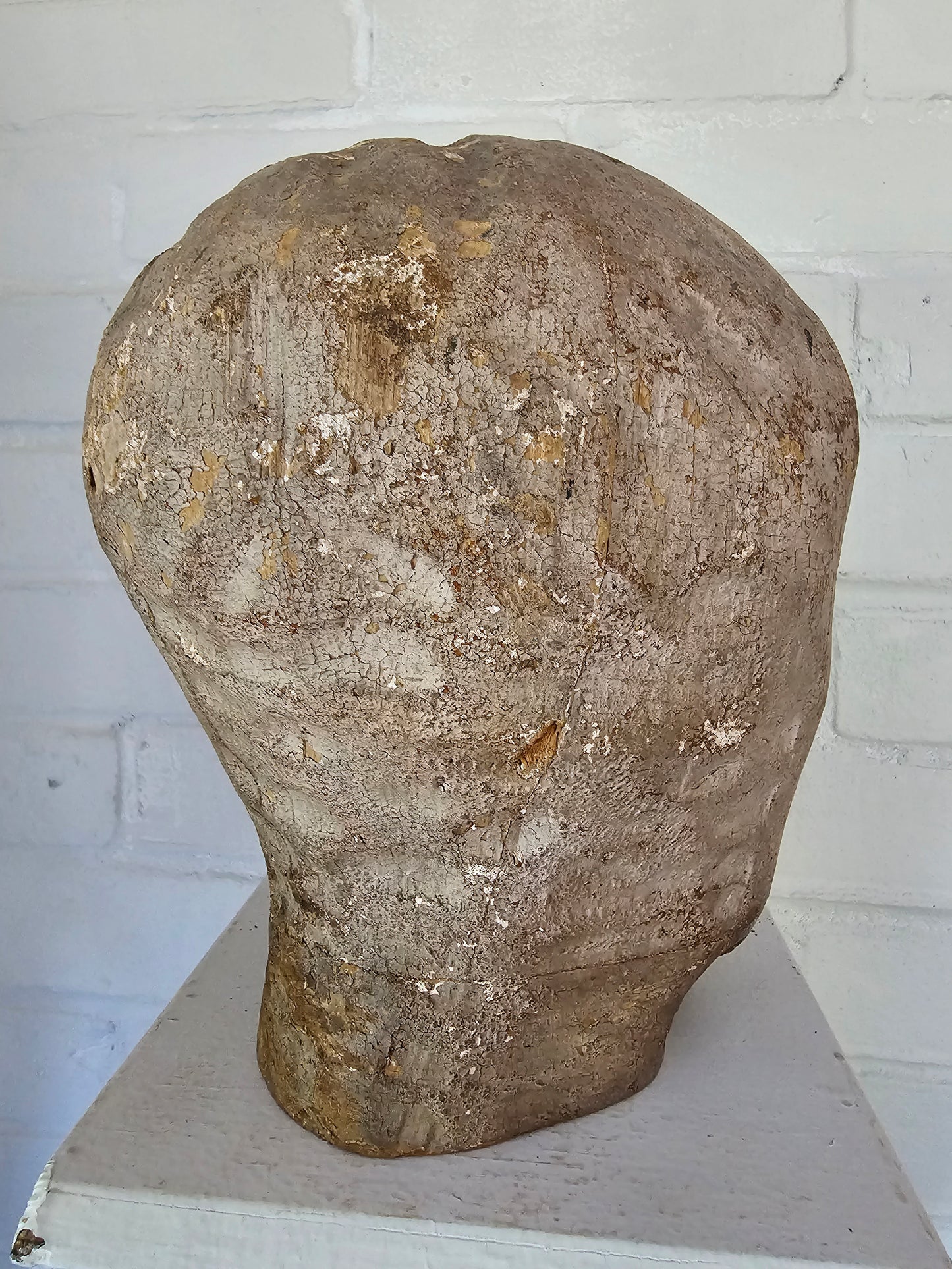 Carved Polychome Painted Head