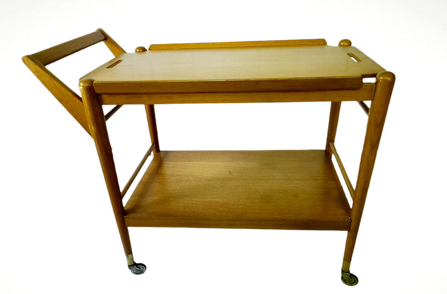 Vintage Danish Modern Oak Drink Cart