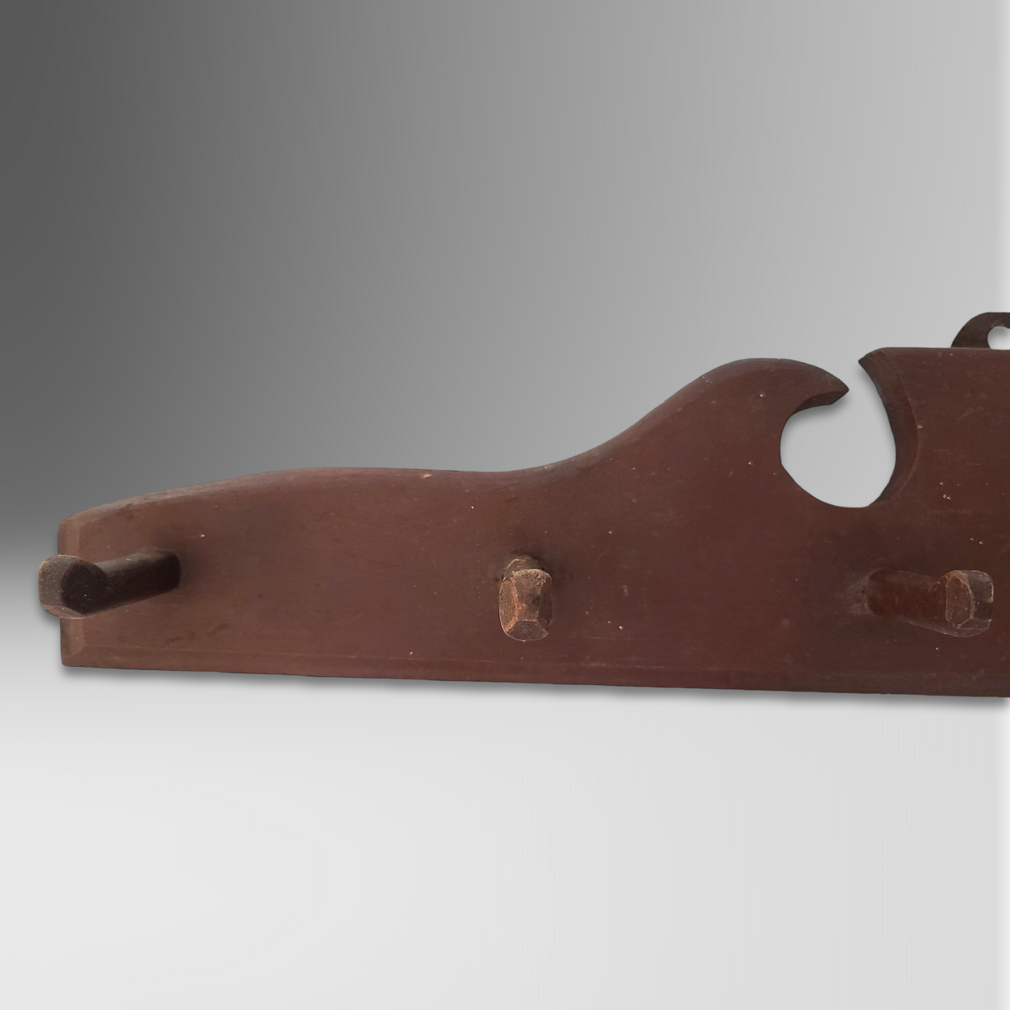 Carved Peg Rack In Original Red Paint