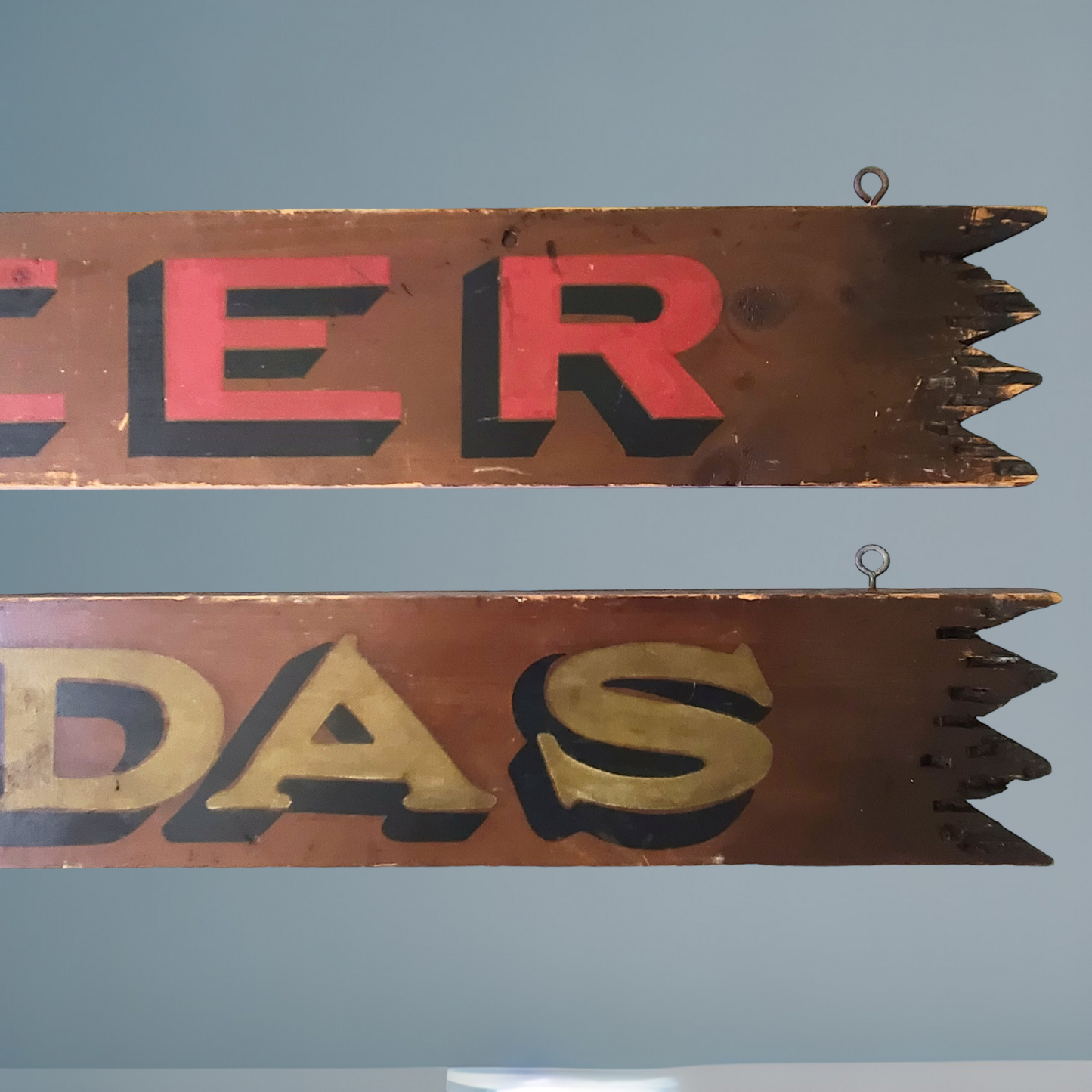 Vintage Painted Wooden Roadside Diner Signs