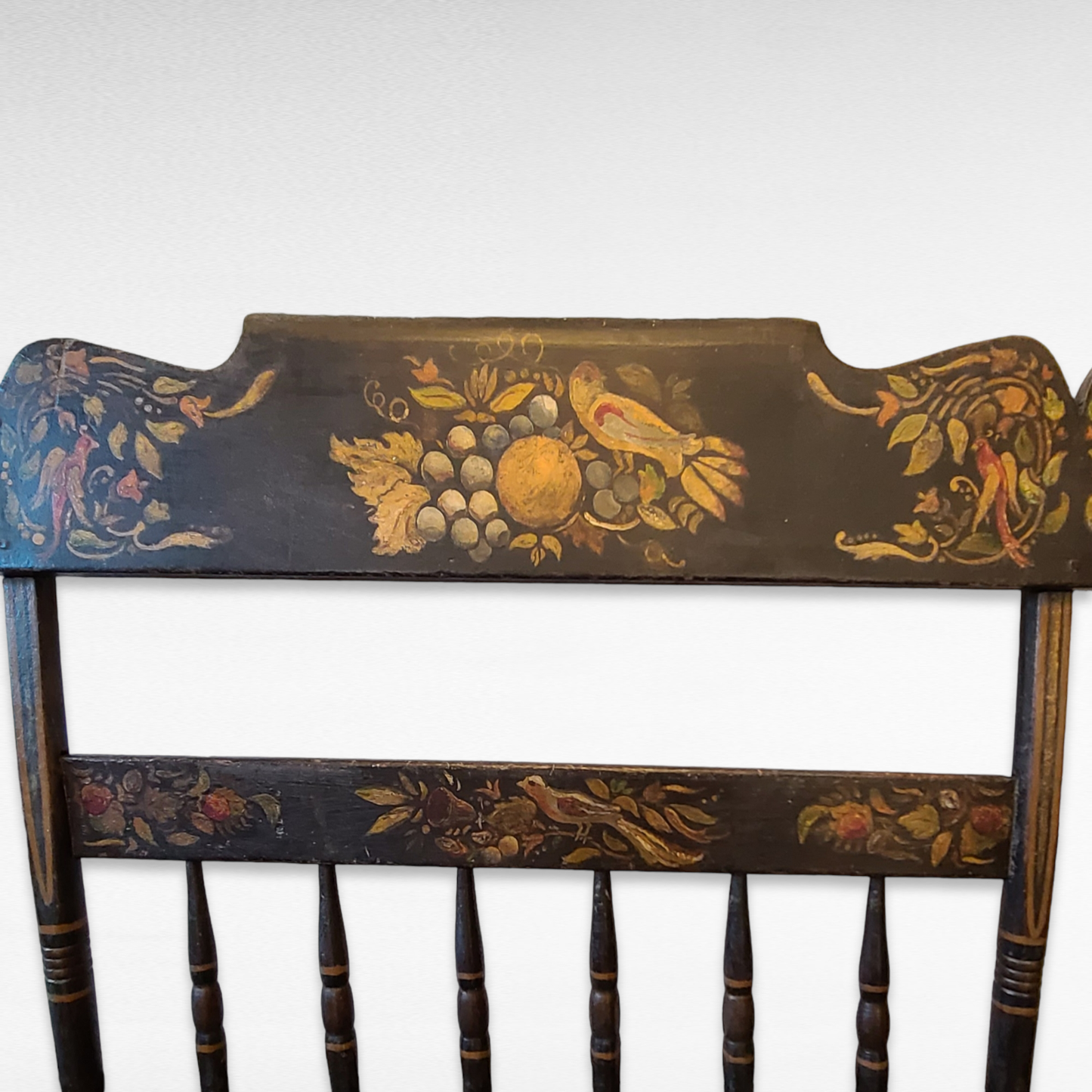 19th Century Deacons Bench In Original Paint