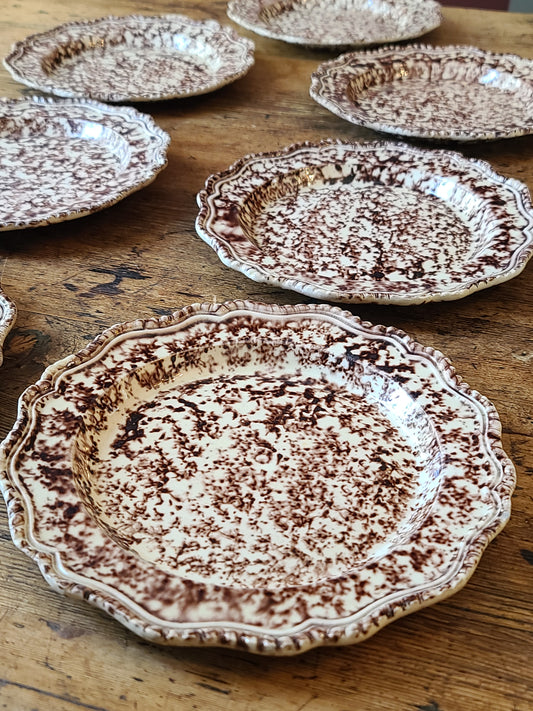 Seven 18th Century Whieldon Tortoiseshell Plates