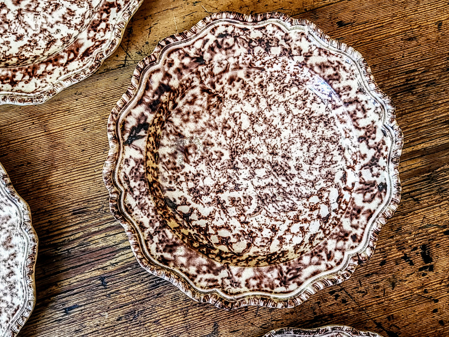 Seven 18th Century Whieldon Tortoiseshell Plates