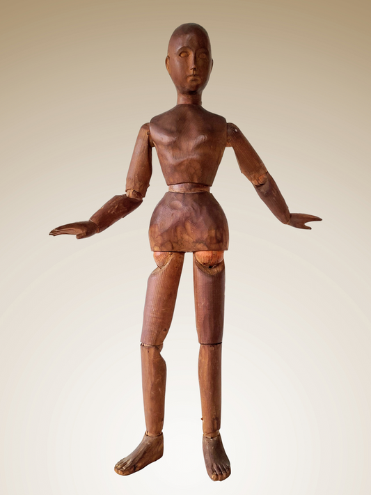 19th Century Carved Wooden Articulated Artists Mannequin