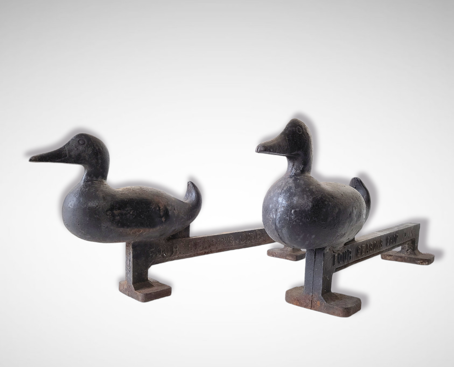 Cast Iron Duck Andirons