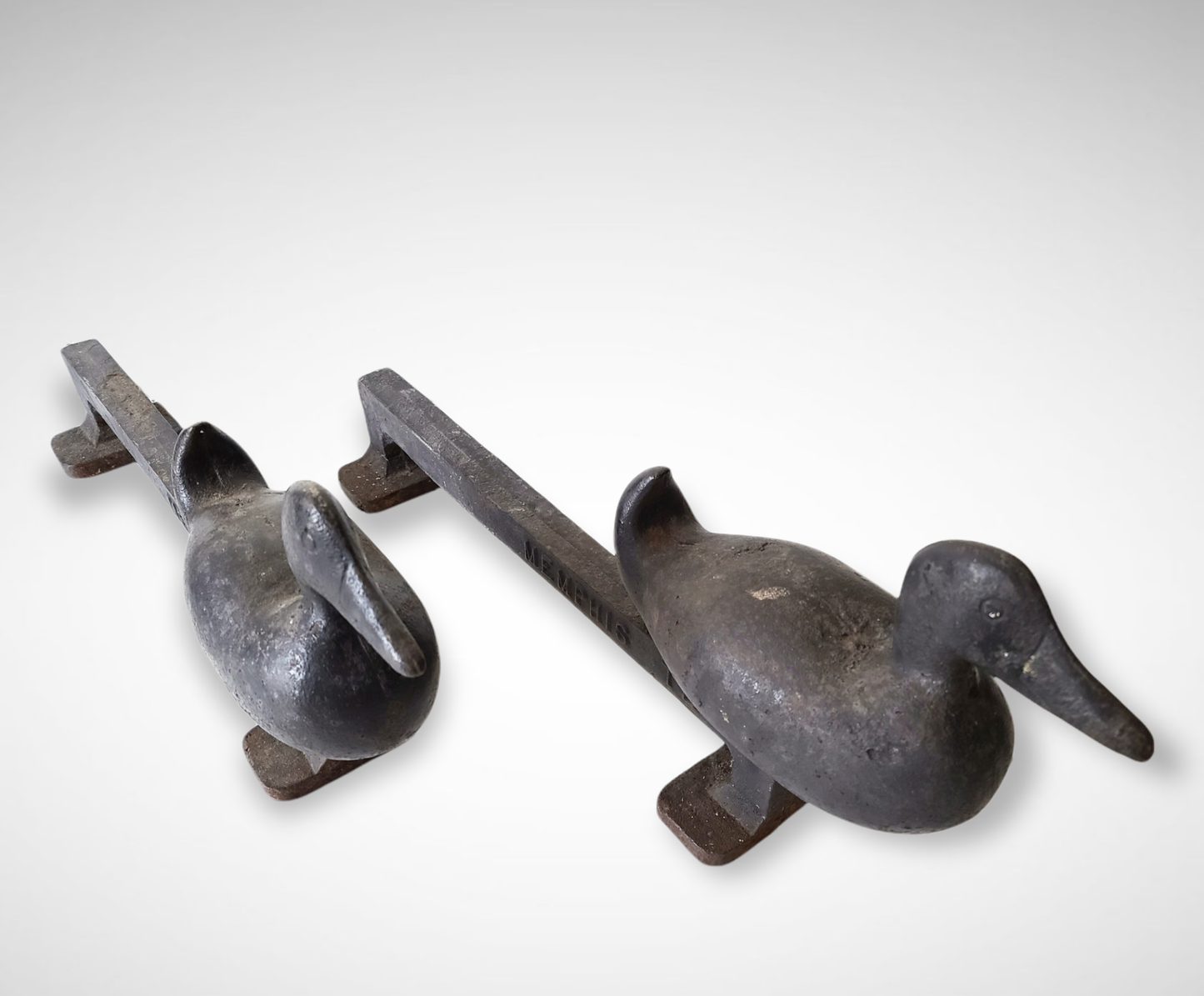 Cast Iron Duck Andirons