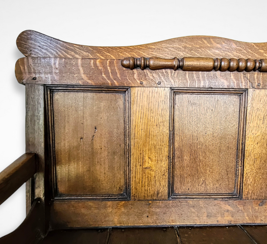 19th Century English Oak Hall Bench