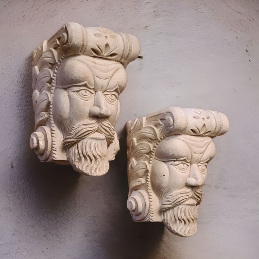 Vintage Mid Century Plaster Corbels- a Pair