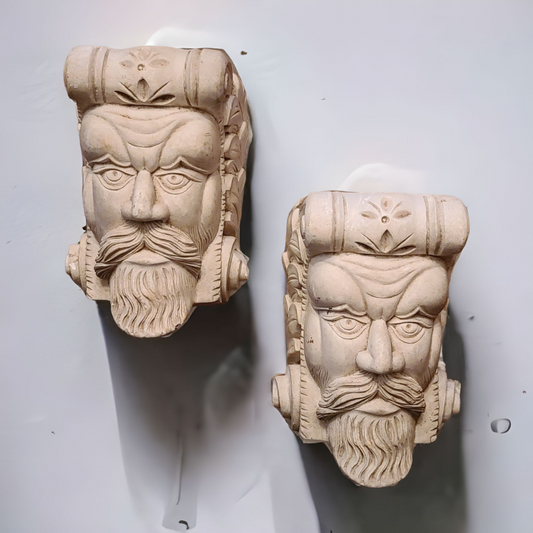 Vintage Mid Century Plaster Corbels- a Pair