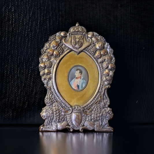 Minature Napoleon Portrait in Magnificent Sheffield Frame