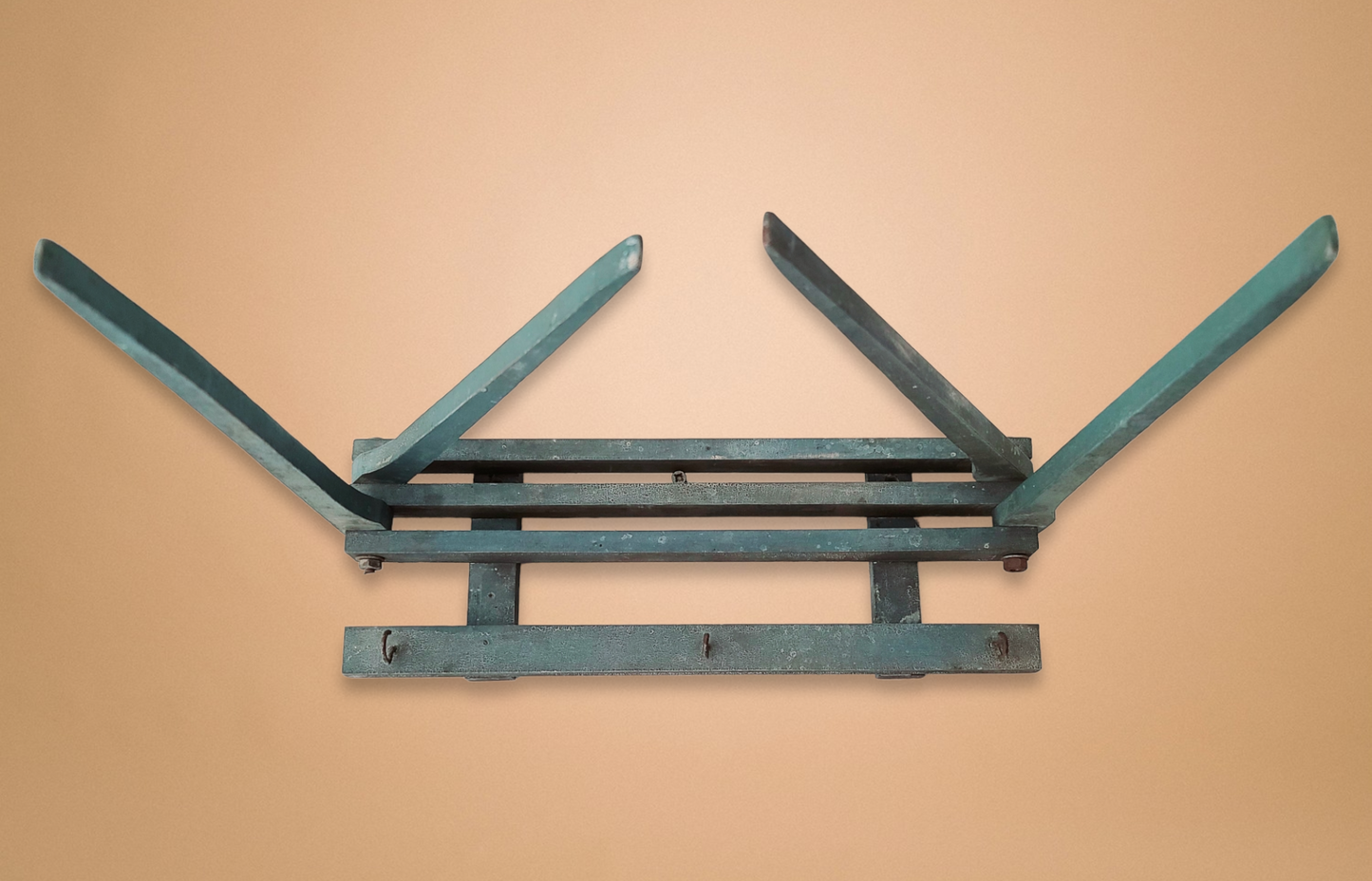 Folding Wall Drying Rack In Original Blue Paint