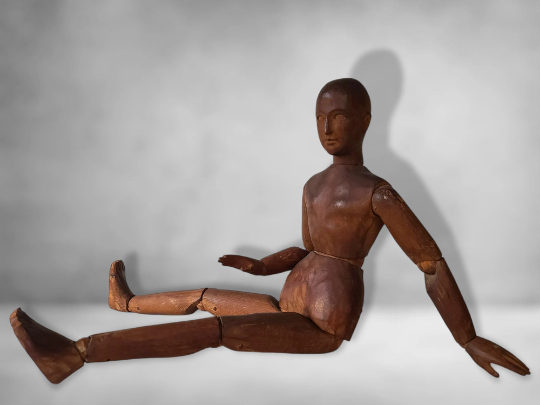 19th Century Carved Wooden Articulated Artists Mannequin