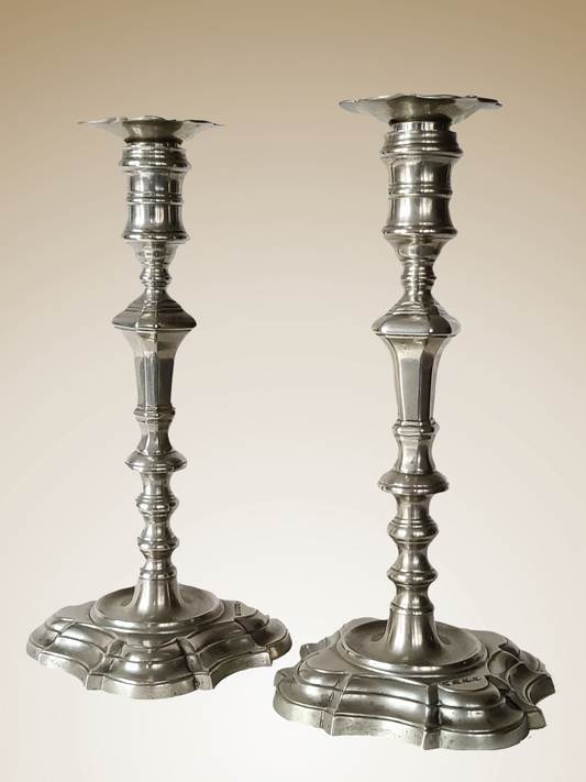 Queen Anne Paktong Candlesticks