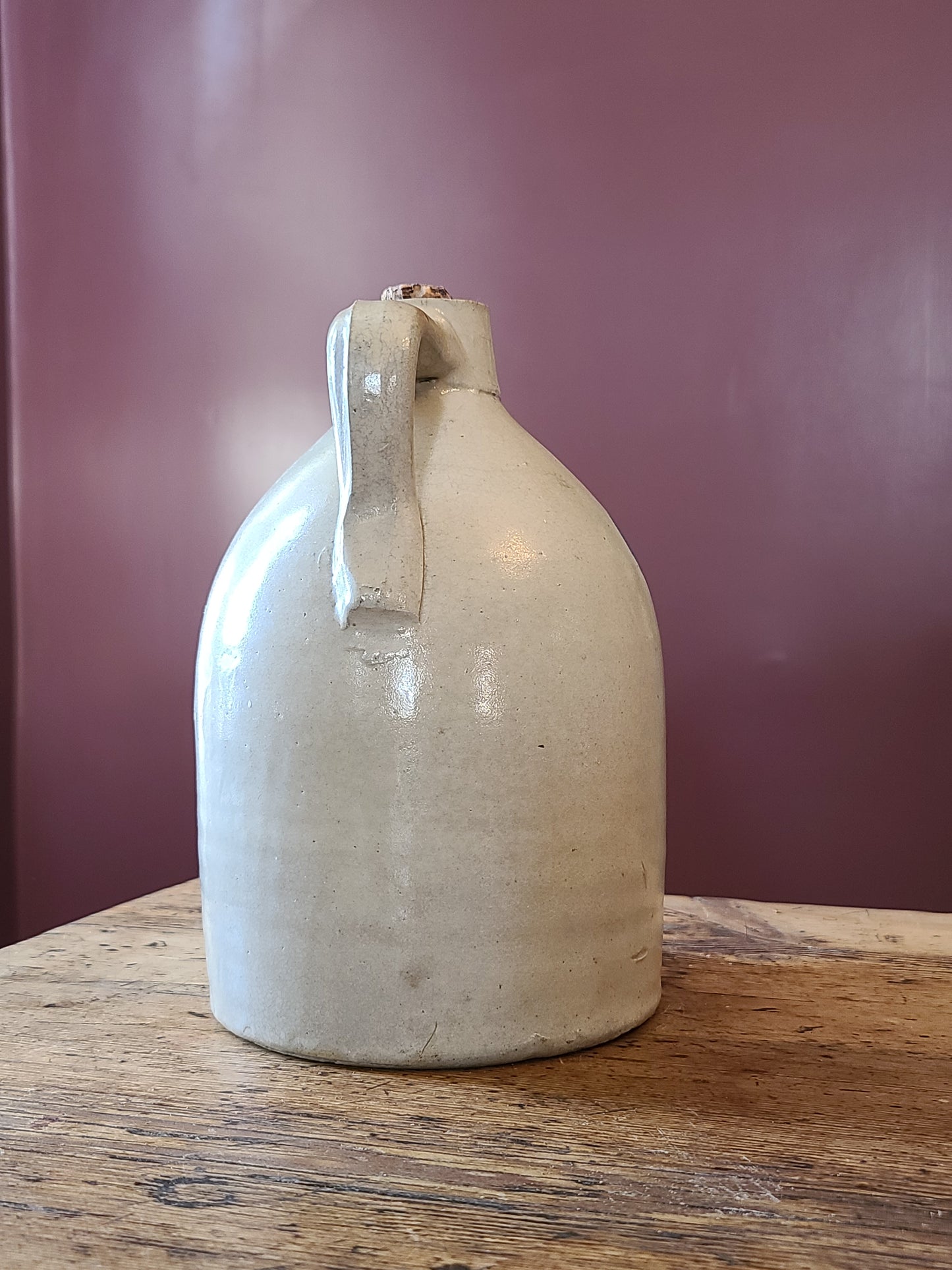New Jersey Stoneware Blue Script Jug, "Case's Cider Vinegar"