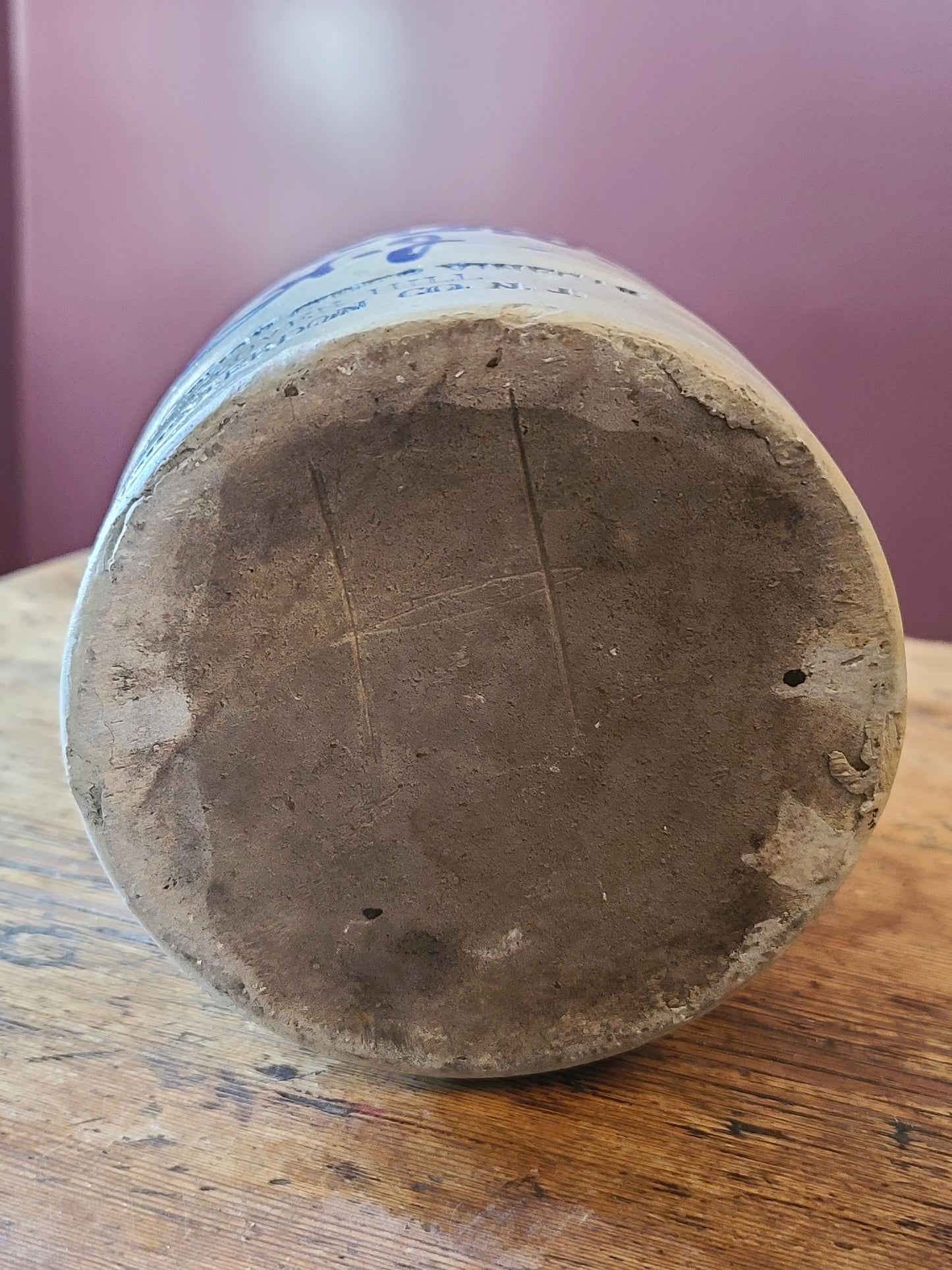 New Jersey Stoneware Blue Script Jug, "Case's Cider Vinegar"