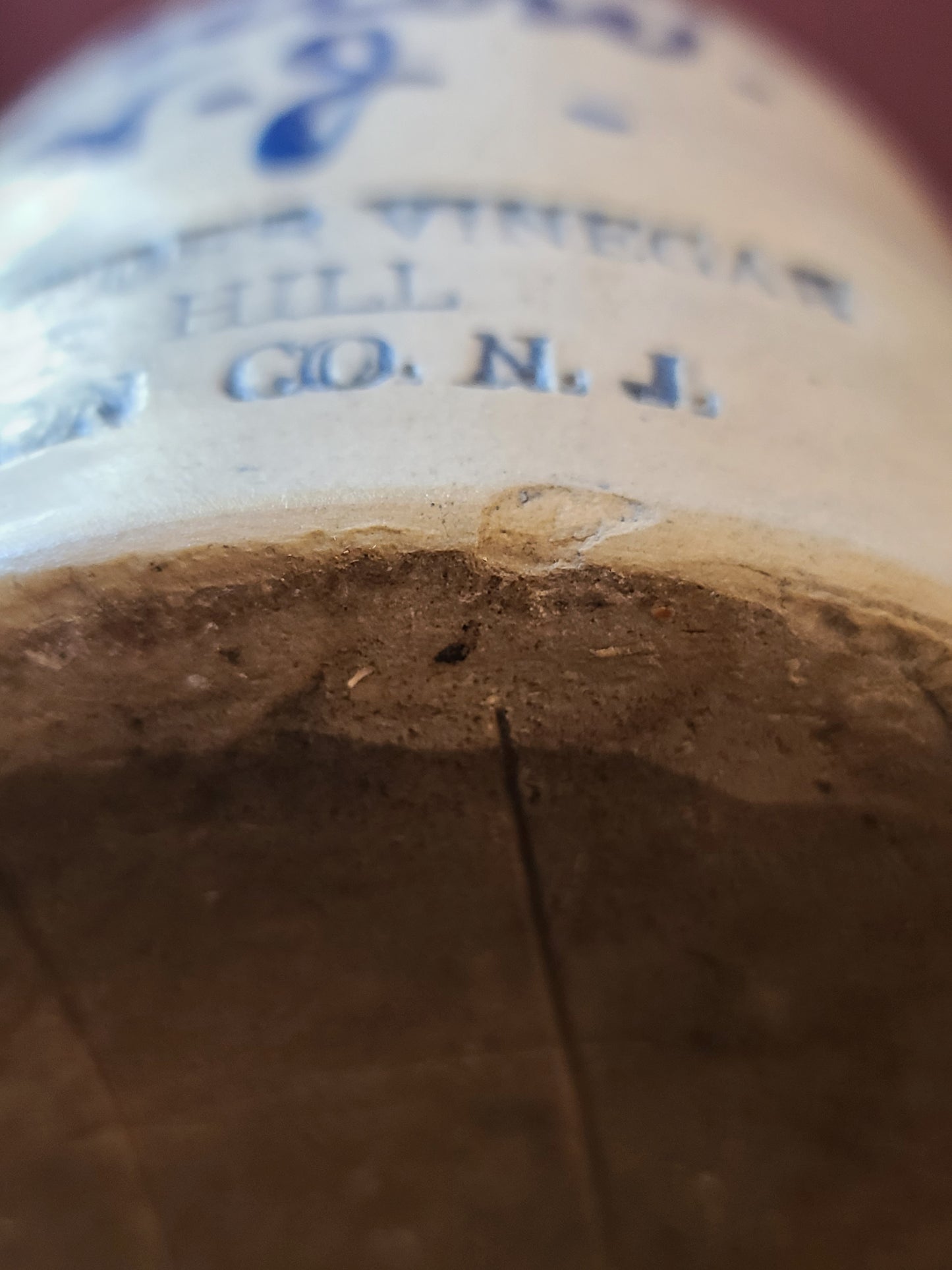 New Jersey Stoneware Blue Script Jug, "Case's Cider Vinegar"