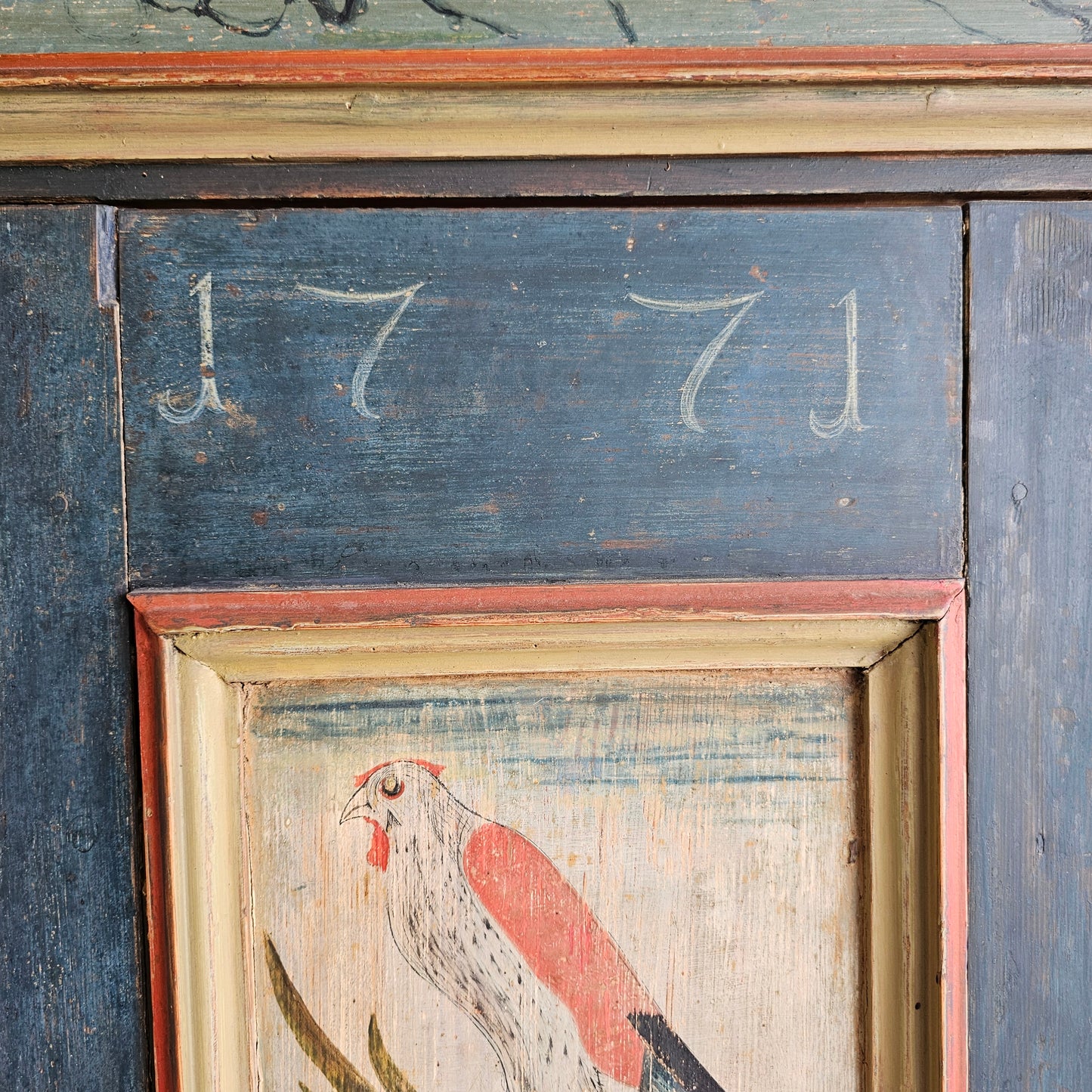 18th Century Paint Decorated German Marriage Cupboard Armoire