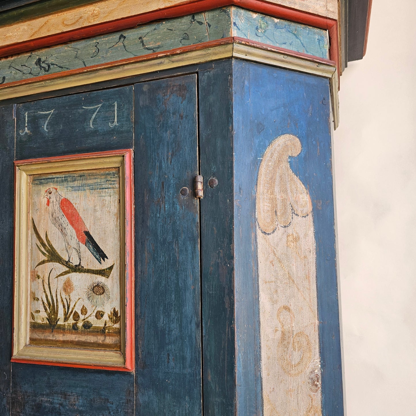 18th Century Paint Decorated German Marriage Cupboard Armoire