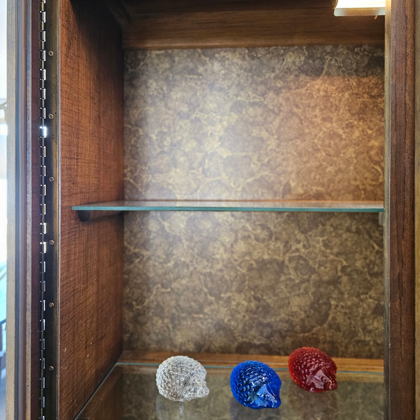 1970s Lane Staccato Brutalist Mid Century Walnut Credenza and Hutch