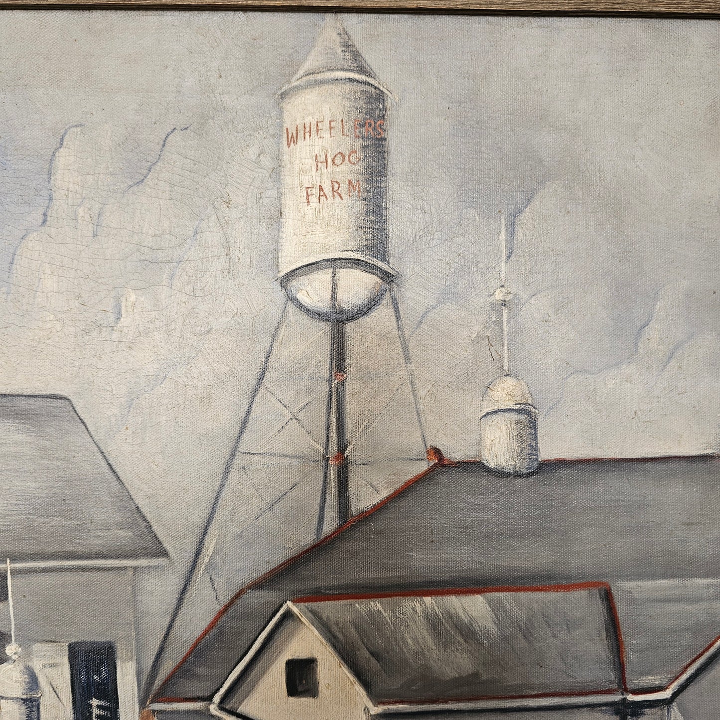 WPA Style Oil Painting "Wheelers Hog Farm" Aimee Brown/I'm Corson