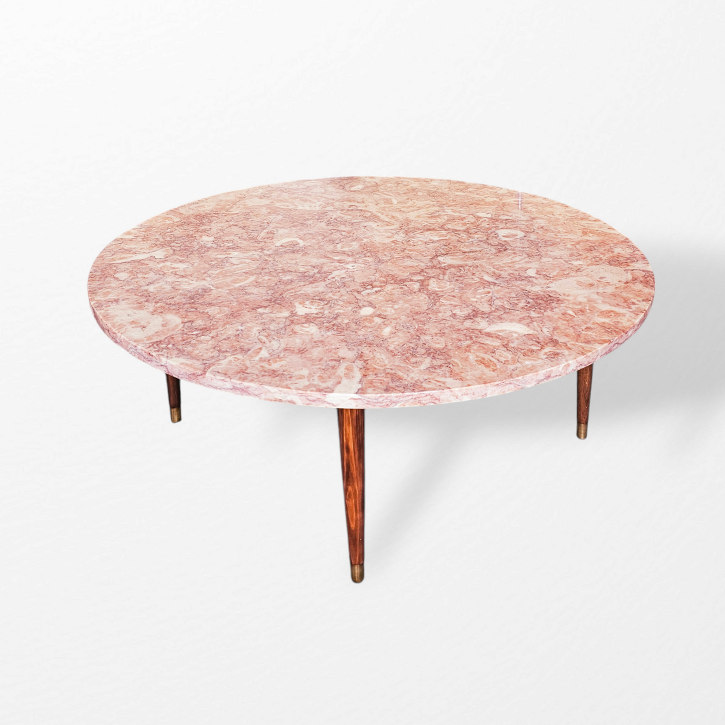 1960s Mid Century Floating Pink Marble Coffee Table