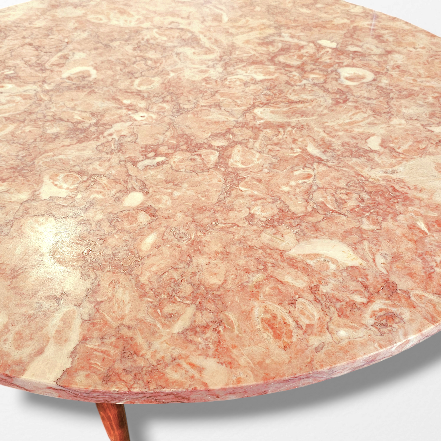 1960s Mid Century Floating Pink Marble Coffee Table