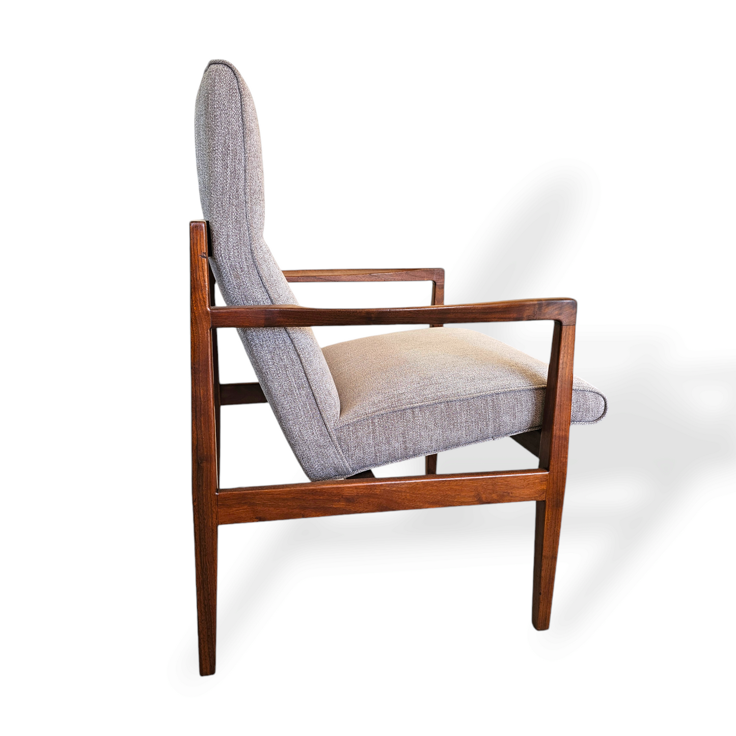 1960s Jens Risom Floating Walnut Arm Chairs - Set of 4