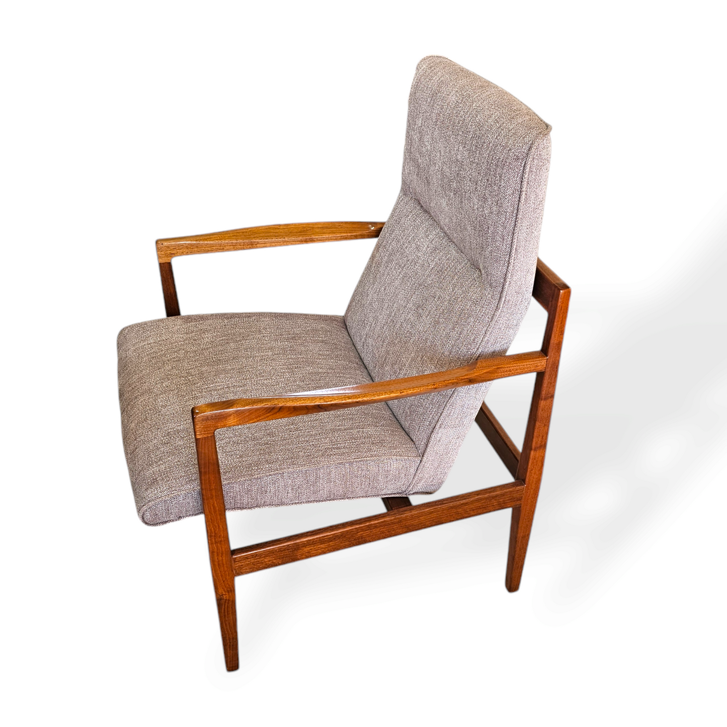 1960s Jens Risom Floating Walnut Arm Chairs - Set of 4