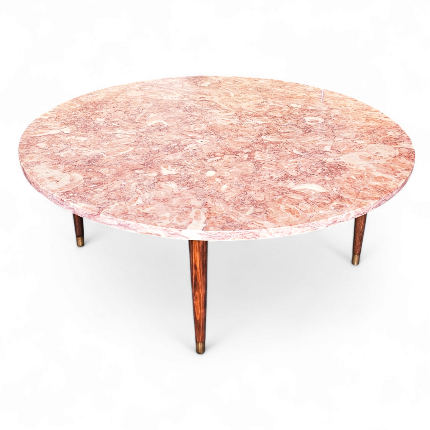 1960s Mid Century Floating Pink Marble Coffee Table