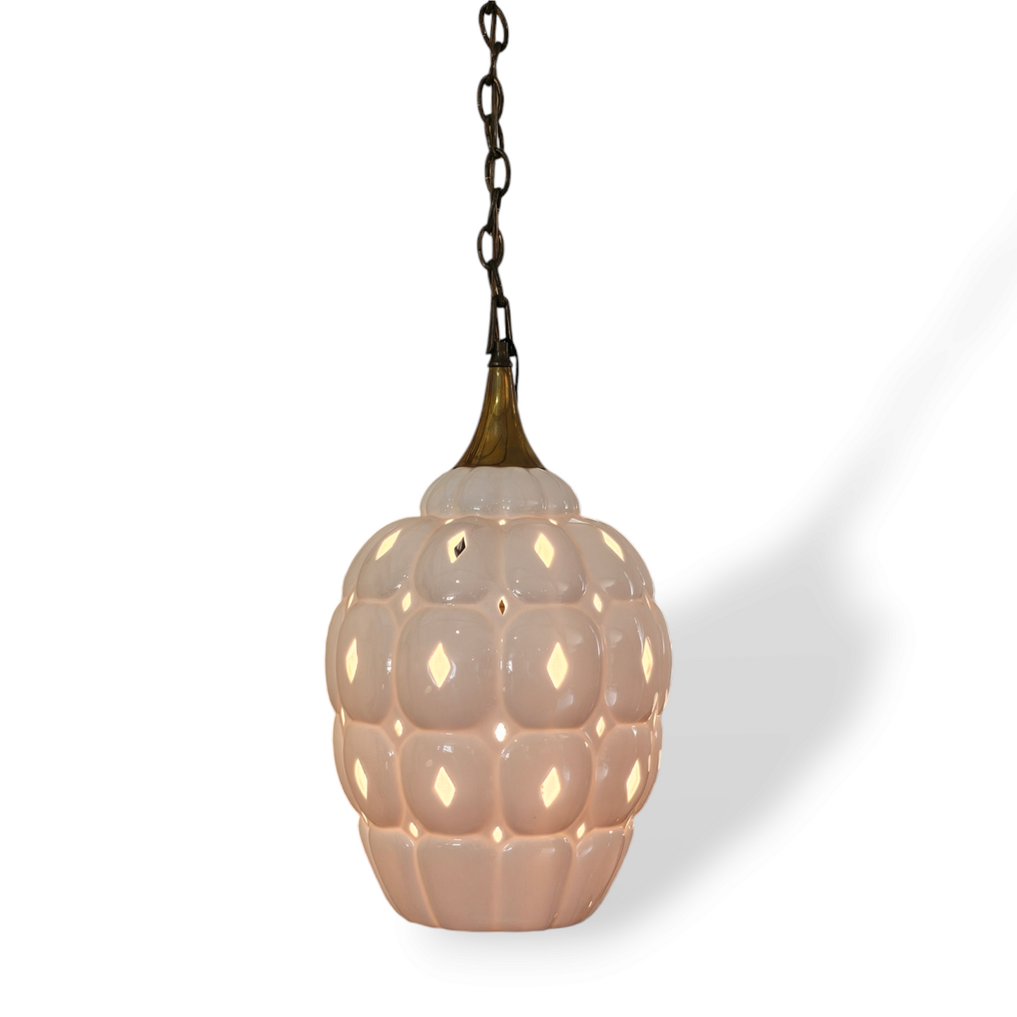 Vintage Ceramic Beehive Swag Pendant Light