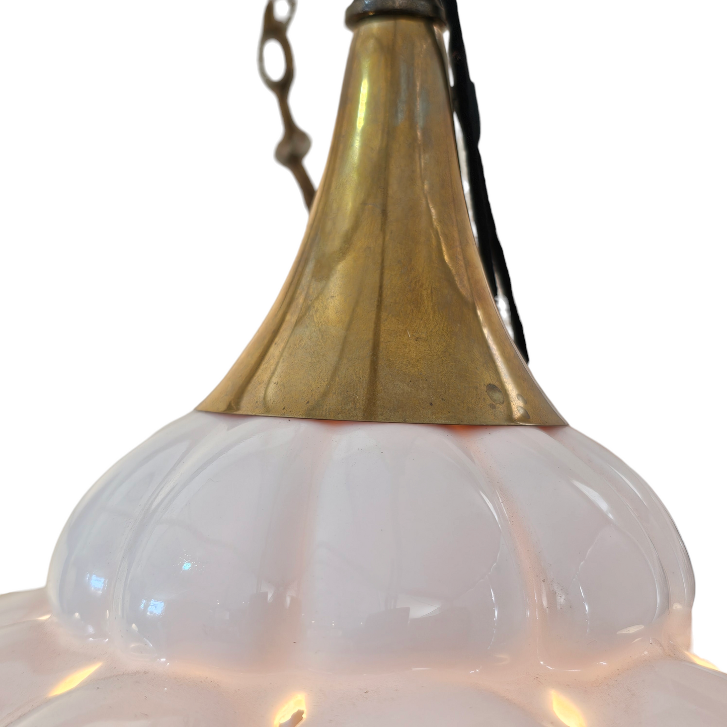 Vintage Ceramic Beehive Swag Pendant Light