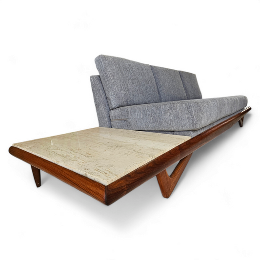 Adrian Pearsall Sofa With Travertine Side Tables for Craft Associates