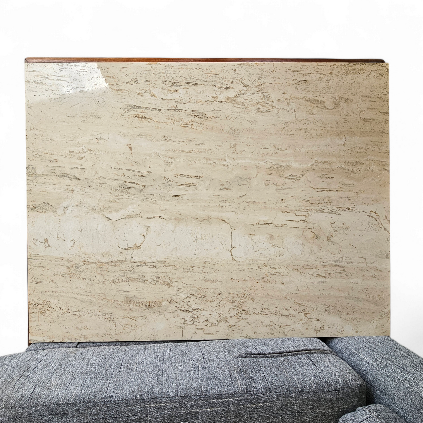 Adrian Pearsall Sofa With Travertine Side Tables for Craft Associates