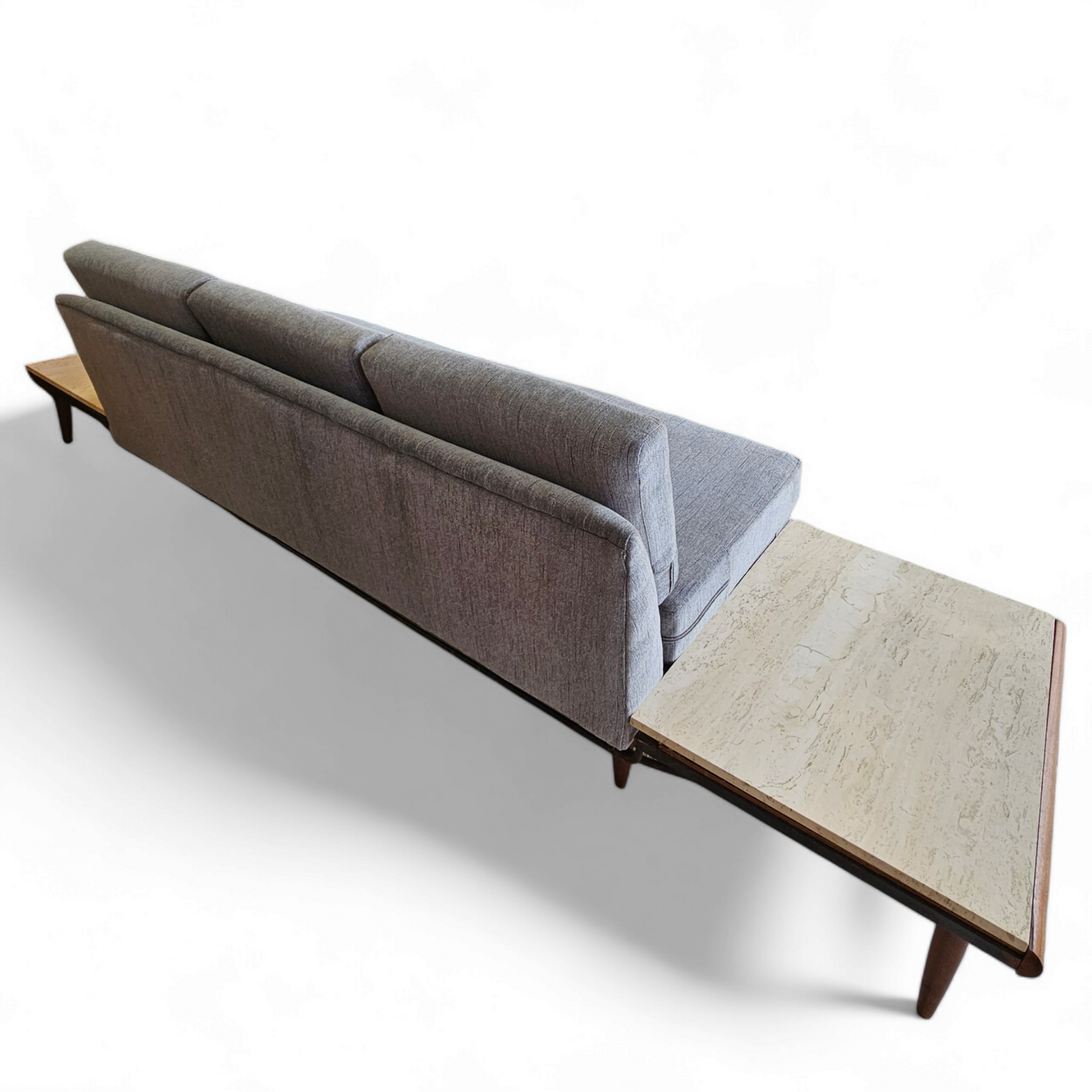 Adrian Pearsall Sofa With Travertine Side Tables for Craft Associates