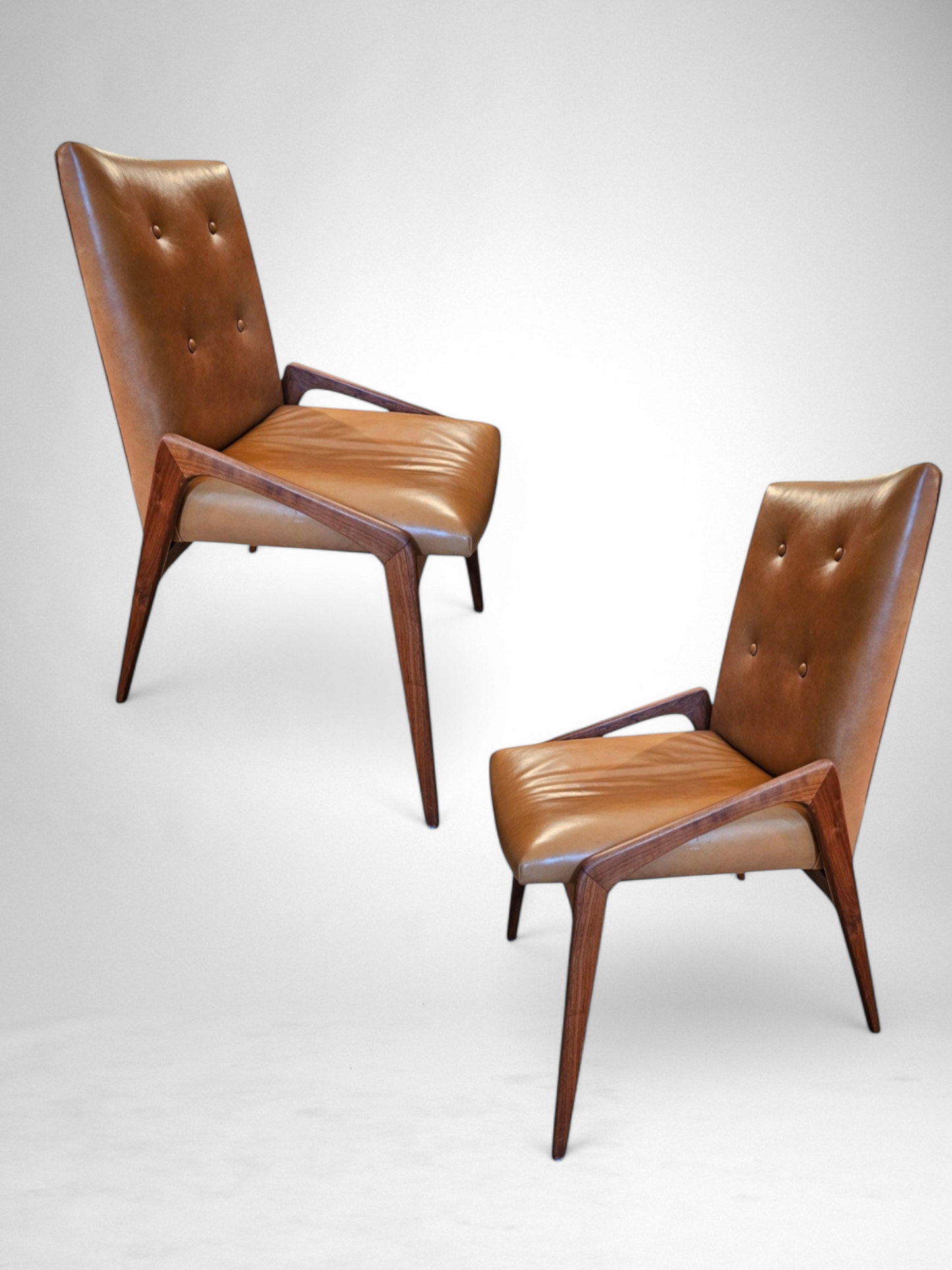 Adrian Pearsall style Grasshopper chairs, a pair.