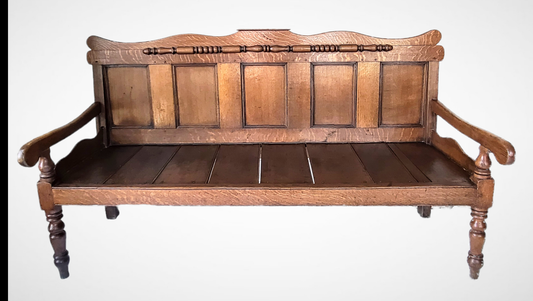 19th Century English Oak Hall Bench